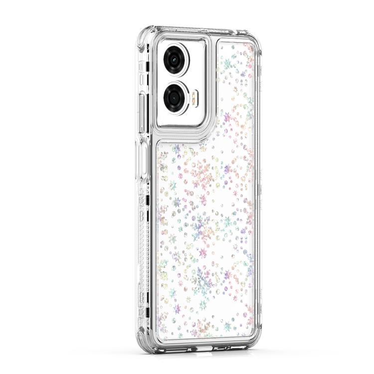 For Motorola Moto G24 Power 4G Transparent Acrylic Laser Paper Phone Case