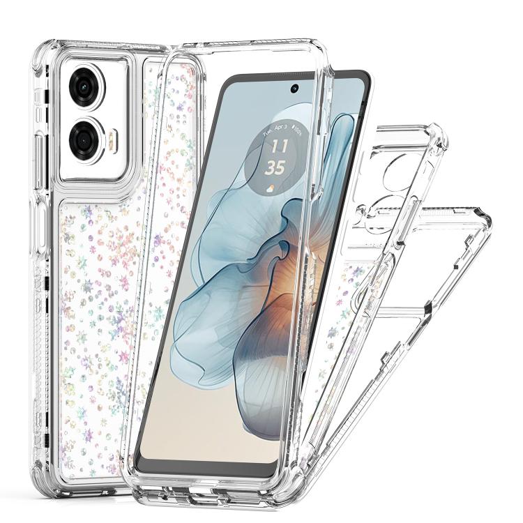 For Motorola Moto G24 Power 4G Transparent Acrylic Laser Paper Phone Case