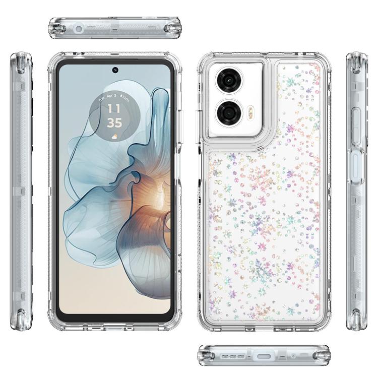 For Motorola Moto G24 Power 4G Transparent Acrylic Laser Paper Phone Case