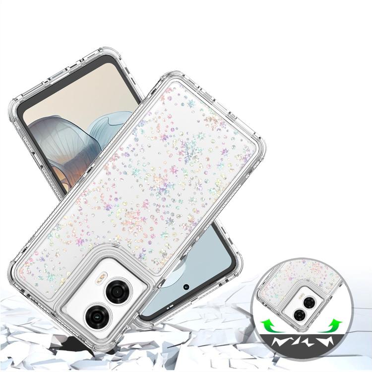 For Motorola Moto G24 Power 4G Transparent Acrylic Laser Paper Phone Case