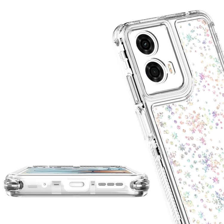 For Motorola Moto G24 Power 4G Transparent Acrylic Laser Paper Phone Case