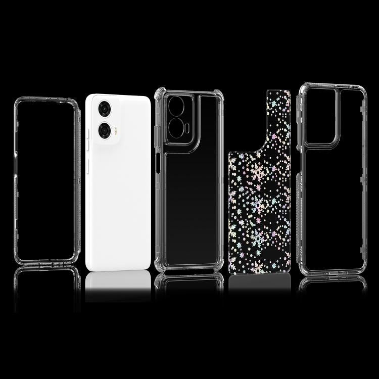 For Motorola Moto G24 Power 4G Transparent Acrylic Laser Paper Phone Case
