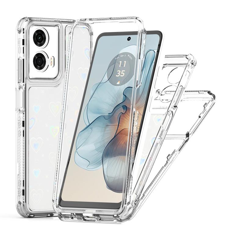 For Motorola Moto G24 Power 4G Transparent Acrylic Laser Paper Phone Case