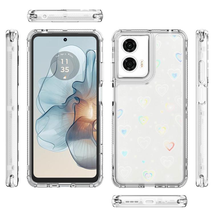 For Motorola Moto G24 Power 4G Transparent Acrylic Laser Paper Phone Case