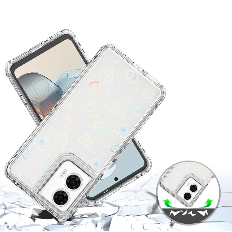 For Motorola Moto G24 Power 4G Transparent Acrylic Laser Paper Phone Case