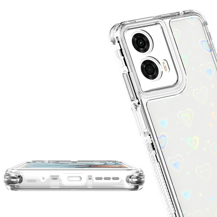 For Motorola Moto G24 Power 4G Transparent Acrylic Laser Paper Phone Case