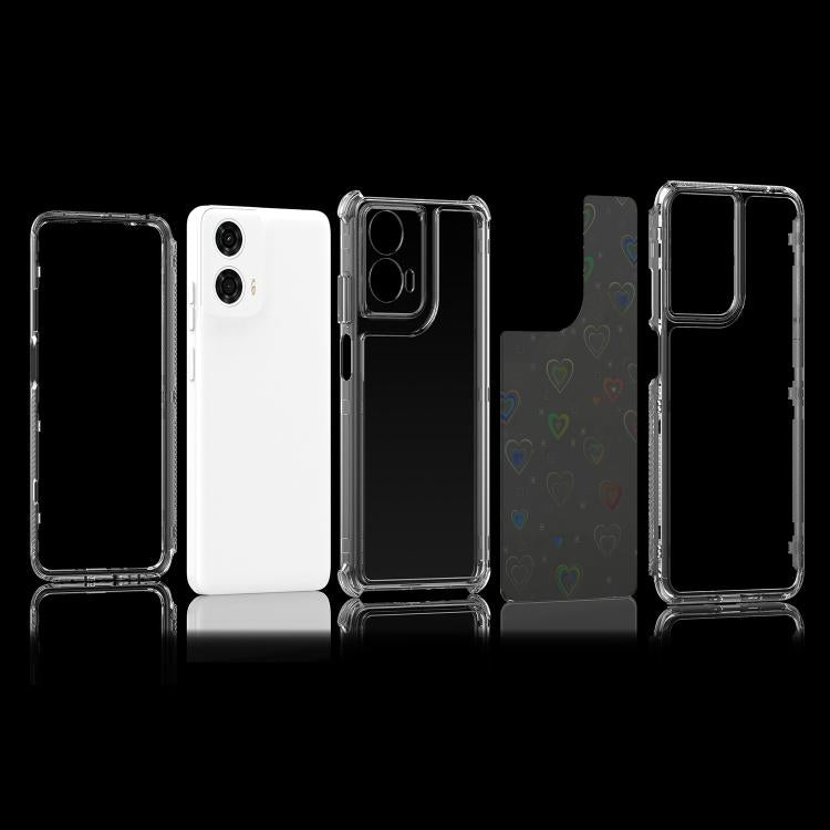 For Motorola Moto G24 Power 4G Transparent Acrylic Laser Paper Phone Case