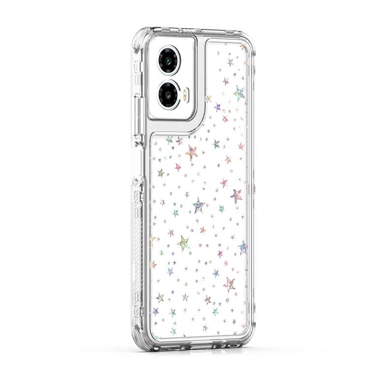 For Motorola Moto G34 5G Transparent Acrylic Laser Paper Phone Case