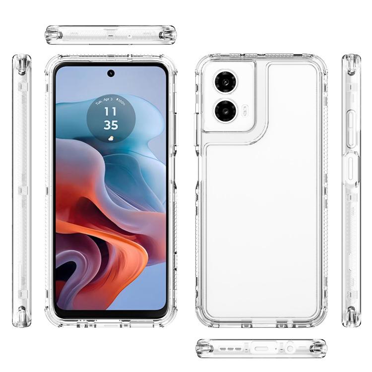 For Motorola Moto G34 5G Transparent Acrylic Laser Paper Phone Case