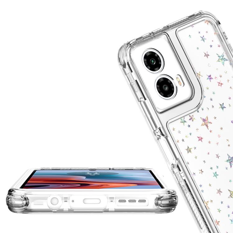 For Motorola Moto G34 5G Transparent Acrylic Laser Paper Phone Case