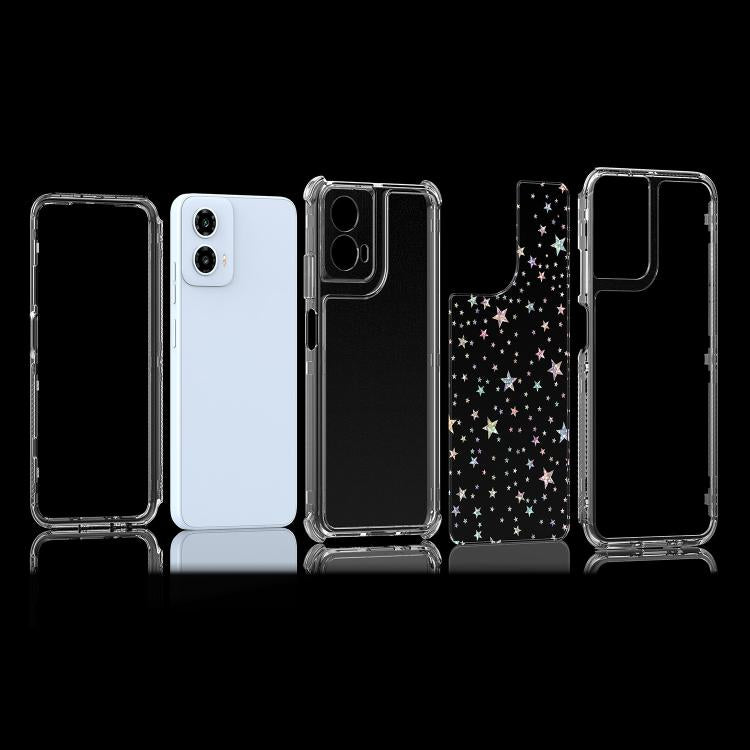 For Motorola Moto G34 5G Transparent Acrylic Laser Paper Phone Case