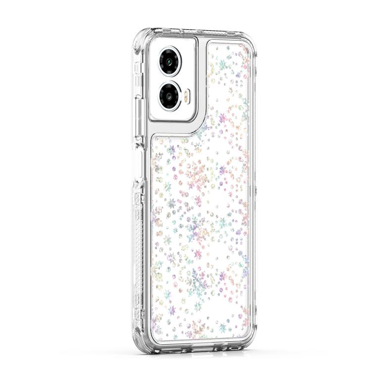 For Motorola Moto G34 5G Transparent Acrylic Laser Paper Phone Case