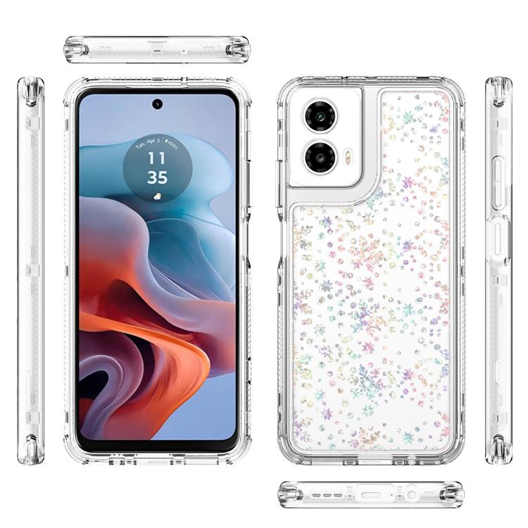 For Motorola Moto G34 5G Transparent Acrylic Laser Paper Phone Case