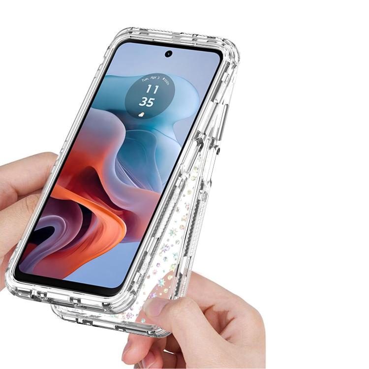 For Motorola Moto G34 5G Transparent Acrylic Laser Paper Phone Case