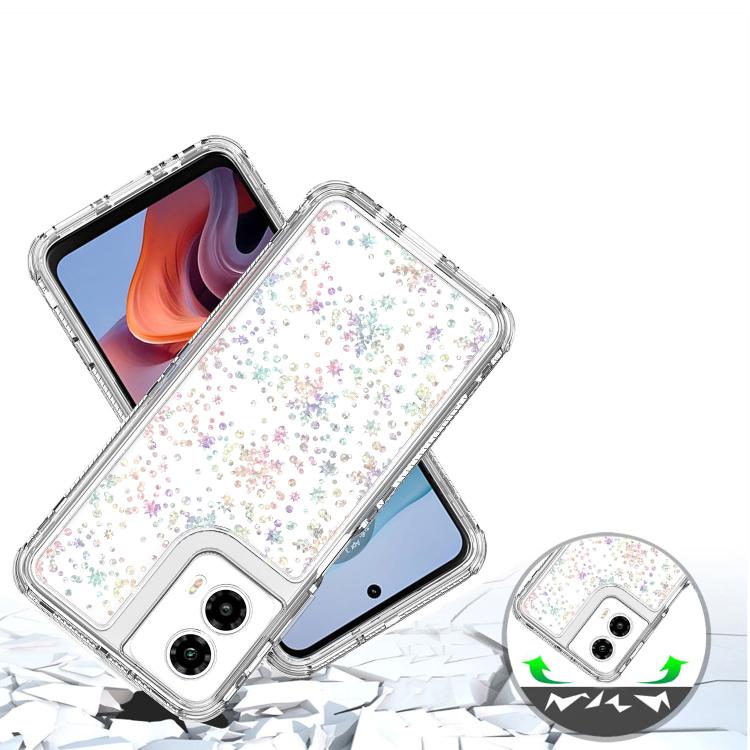 For Motorola Moto G34 5G Transparent Acrylic Laser Paper Phone Case