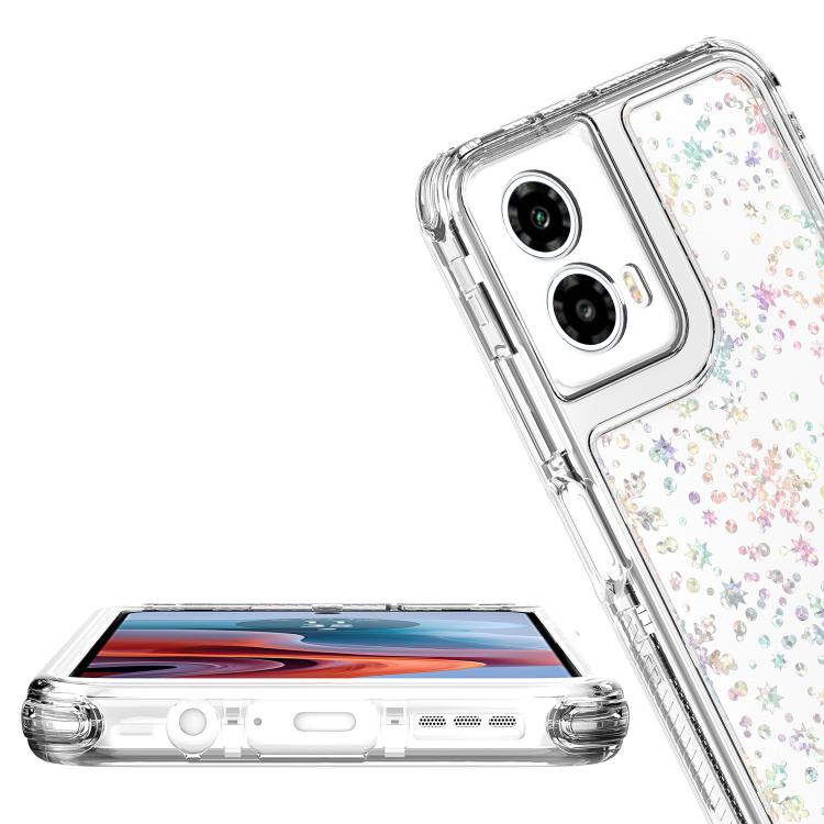For Motorola Moto G34 5G Transparent Acrylic Laser Paper Phone Case