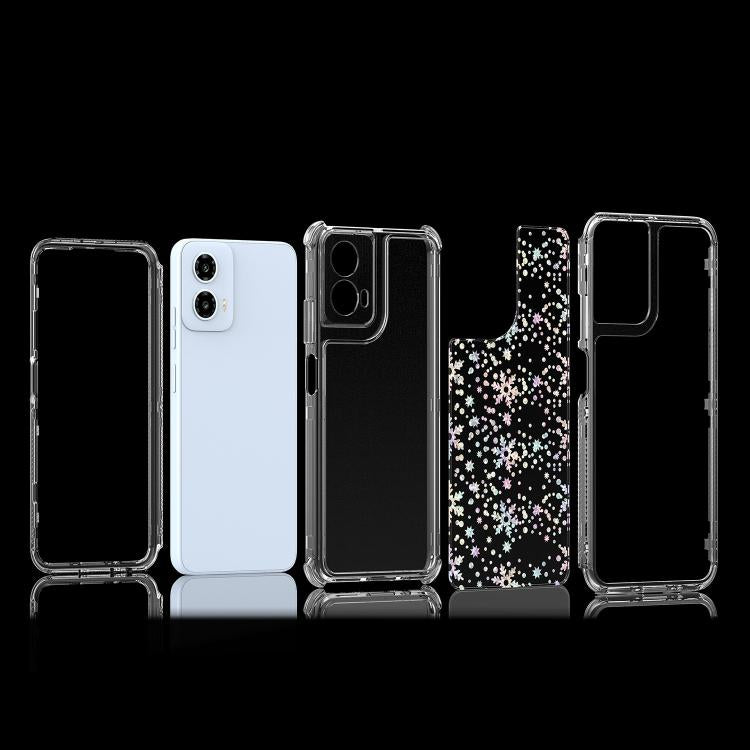 For Motorola Moto G34 5G Transparent Acrylic Laser Paper Phone Case