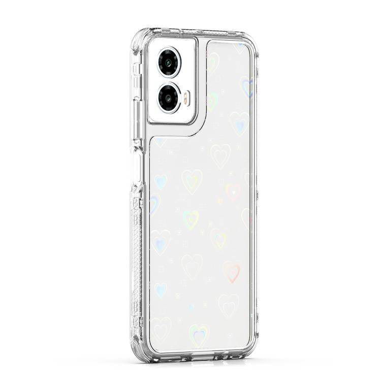 For Motorola Moto G34 5G Transparent Acrylic Laser Paper Phone Case