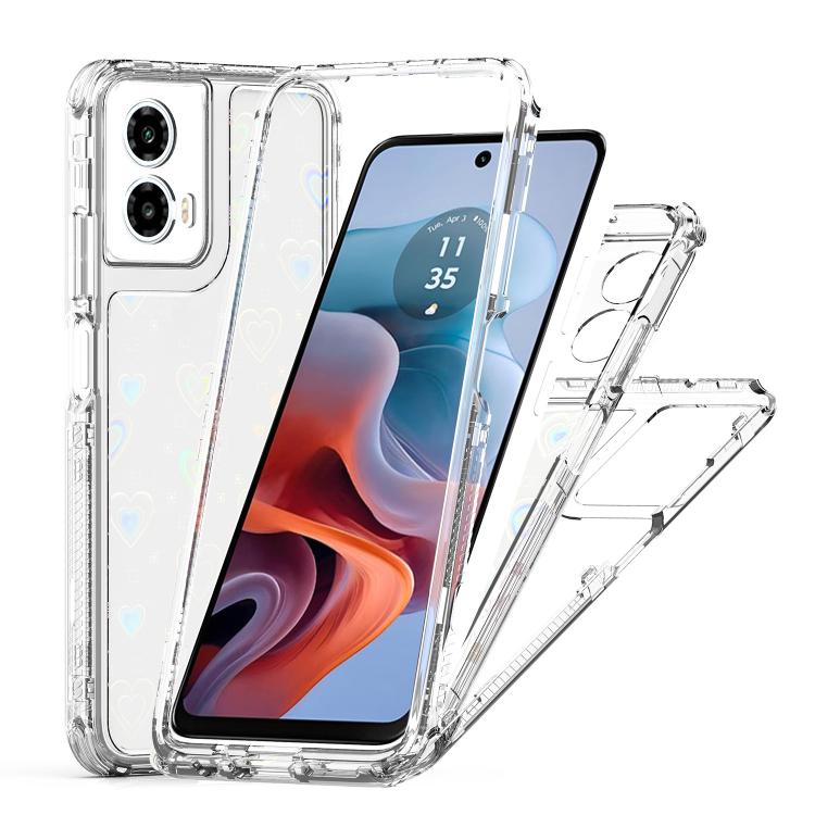 For Motorola Moto G34 5G Transparent Acrylic Laser Paper Phone Case
