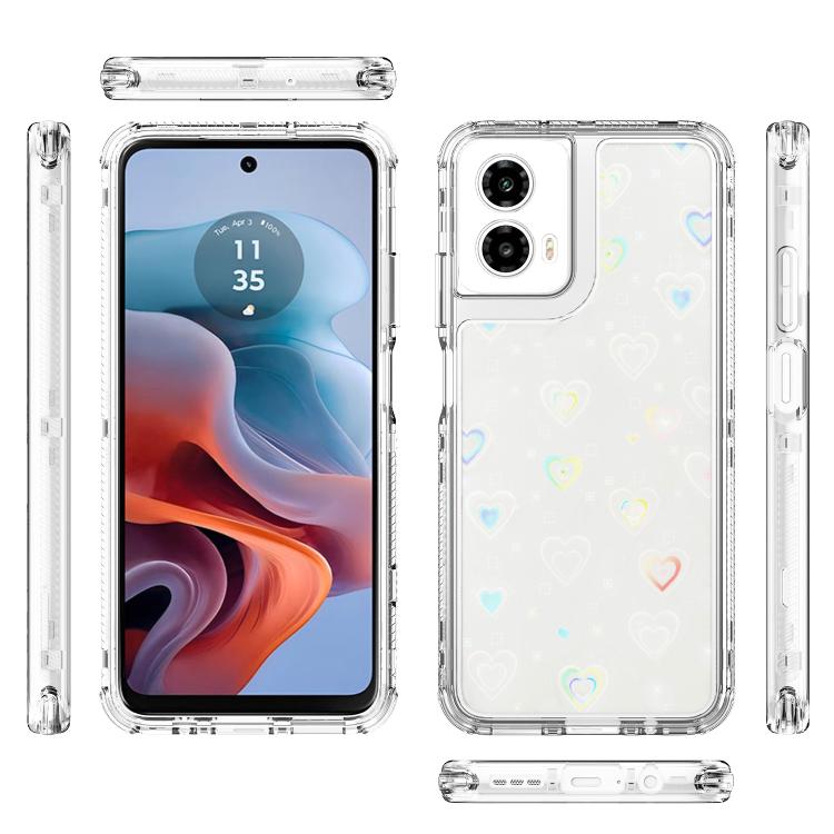 For Motorola Moto G34 5G Transparent Acrylic Laser Paper Phone Case