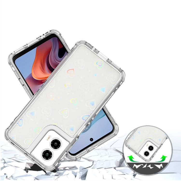 For Motorola Moto G34 5G Transparent Acrylic Laser Paper Phone Case