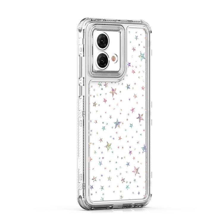 For Motorola Moto G84 5G Transparent Acrylic Laser Paper Phone Case