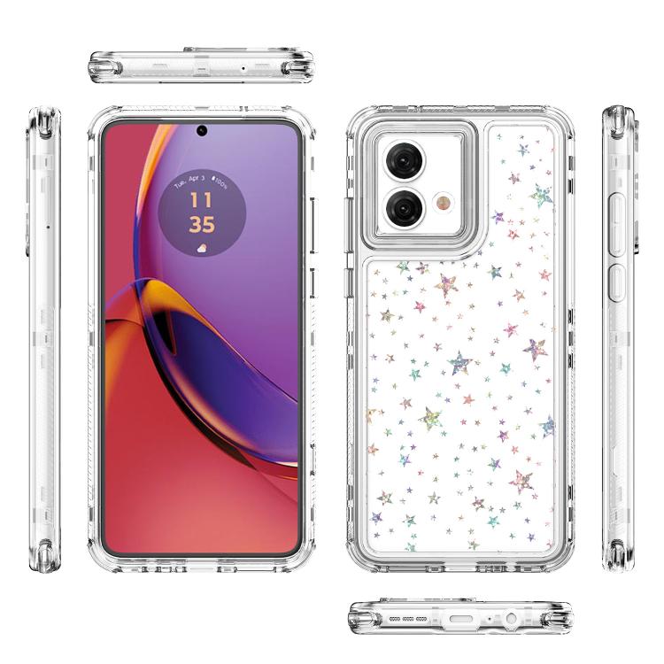 For Motorola Moto G84 5G Transparent Acrylic Laser Paper Phone Case