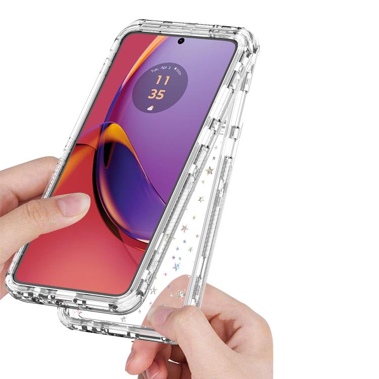 For Motorola Moto G84 5G Transparent Acrylic Laser Paper Phone Case