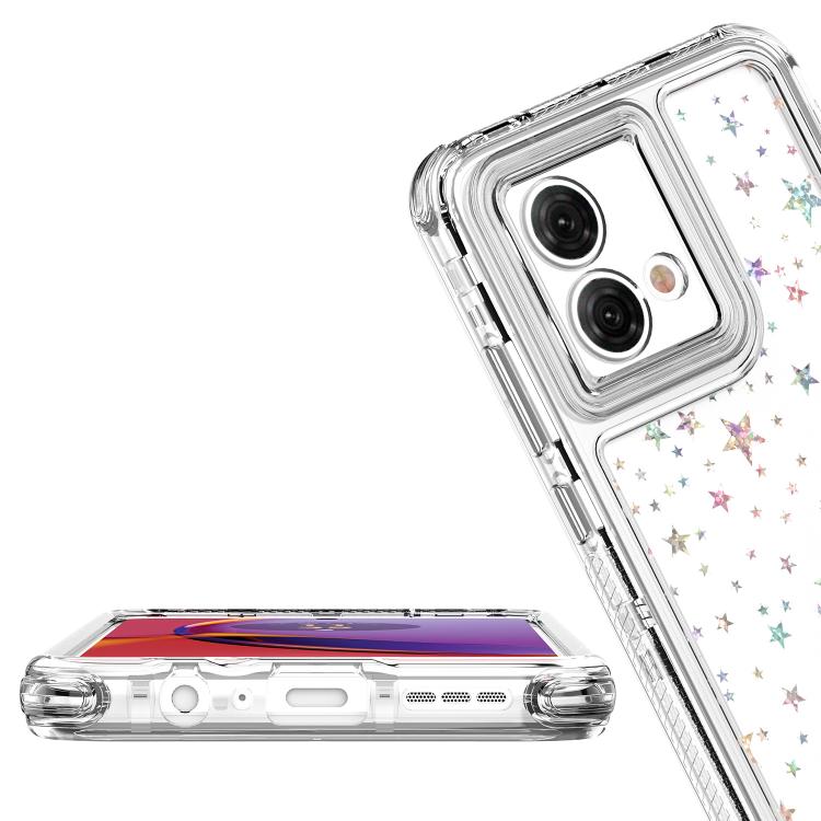 For Motorola Moto G84 5G Transparent Acrylic Laser Paper Phone Case