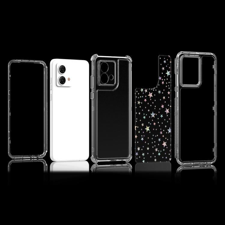 For Motorola Moto G84 5G Transparent Acrylic Laser Paper Phone Case