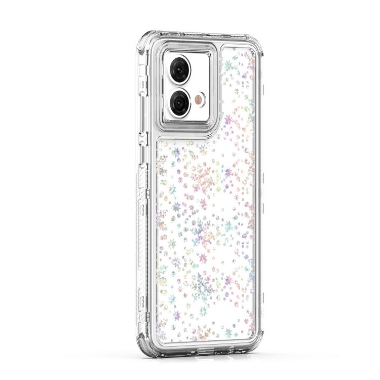 For Motorola Moto G84 5G Transparent Acrylic Laser Paper Phone Case