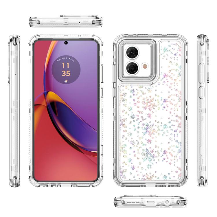 For Motorola Moto G84 5G Transparent Acrylic Laser Paper Phone Case