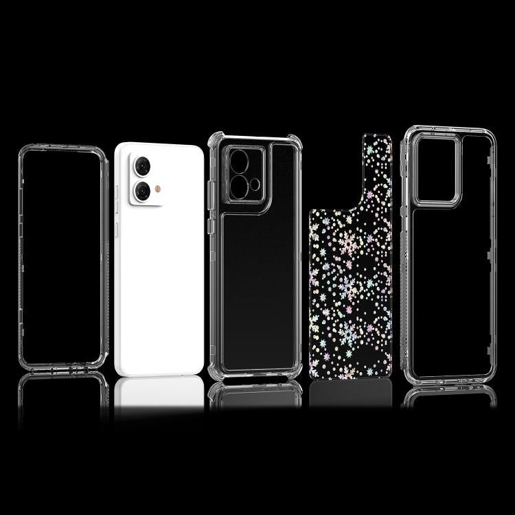 For Motorola Moto G84 5G Transparent Acrylic Laser Paper Phone Case