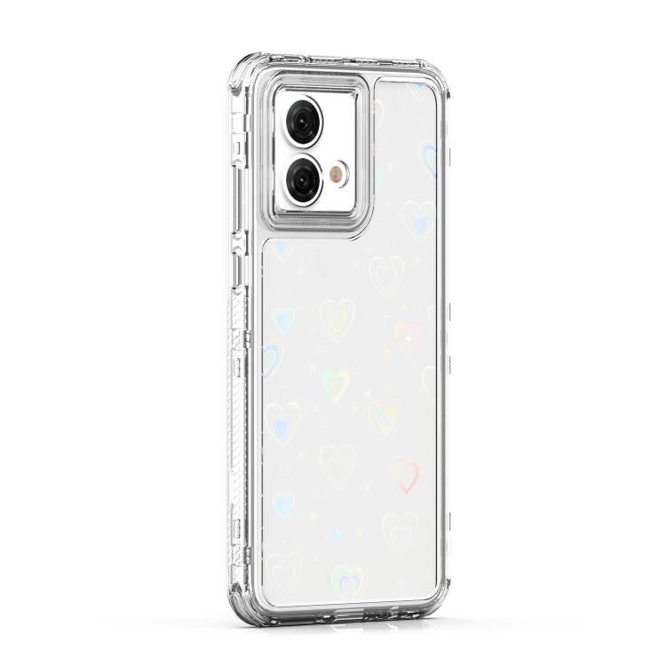 For Motorola Moto G84 5G Transparent Acrylic Laser Paper Phone Case