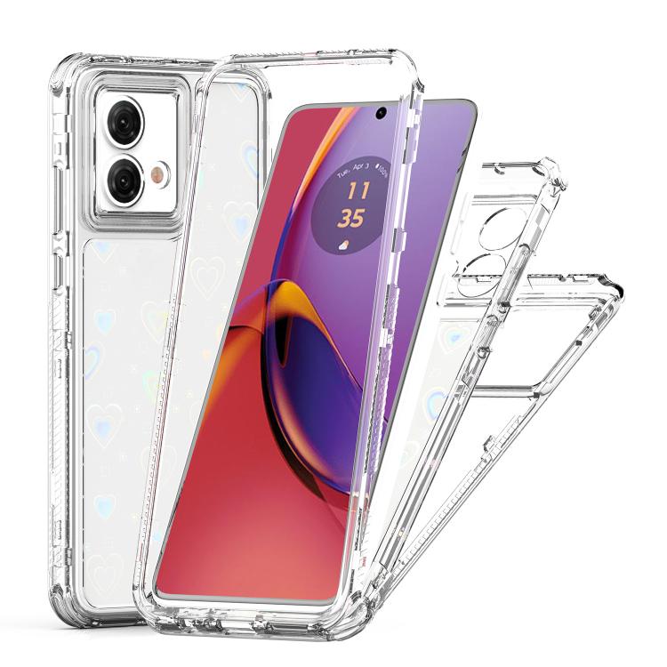 For Motorola Moto G84 5G Transparent Acrylic Laser Paper Phone Case