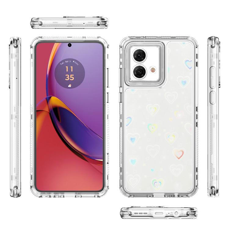 For Motorola Moto G84 5G Transparent Acrylic Laser Paper Phone Case