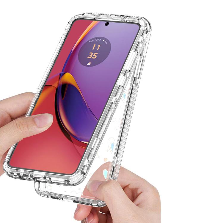 For Motorola Moto G84 5G Transparent Acrylic Laser Paper Phone Case