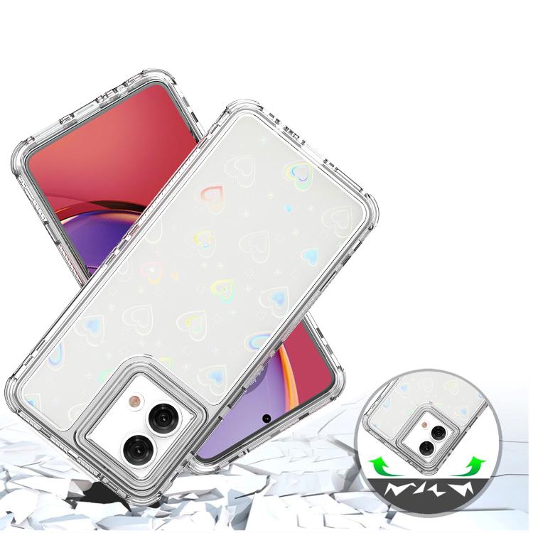 For Motorola Moto G84 5G Transparent Acrylic Laser Paper Phone Case