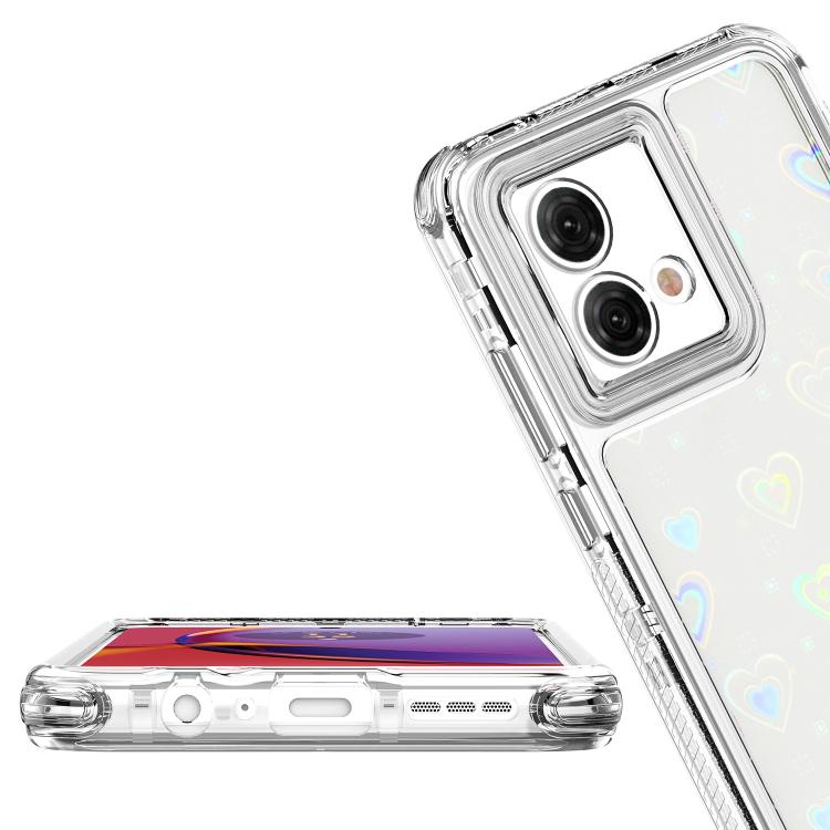 For Motorola Moto G84 5G Transparent Acrylic Laser Paper Phone Case