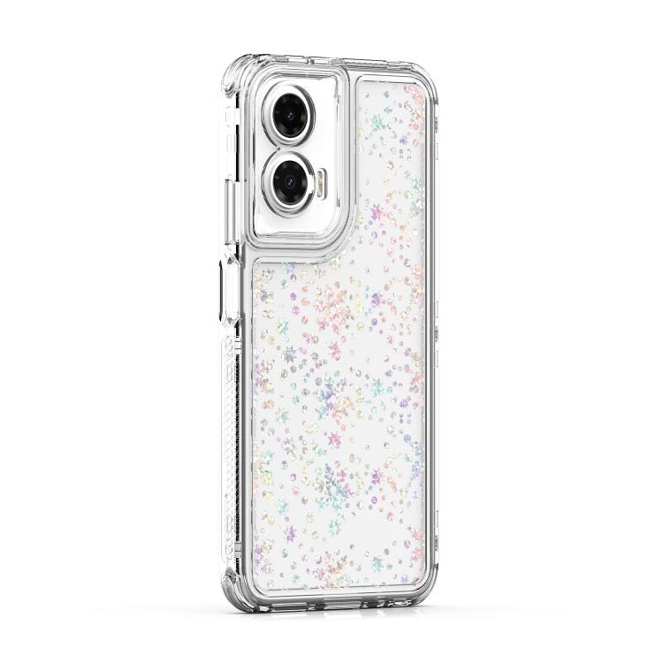 For Motorola Moto G35 5G Transparent Acrylic Laser Paper Phone Case