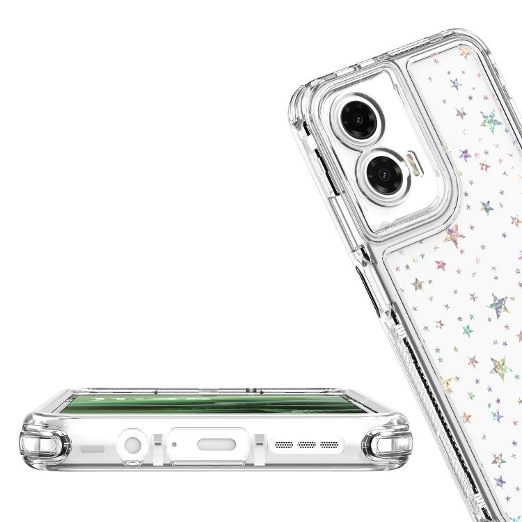 For Motorola Moto G35 5G Transparent Acrylic Laser Paper Phone Case