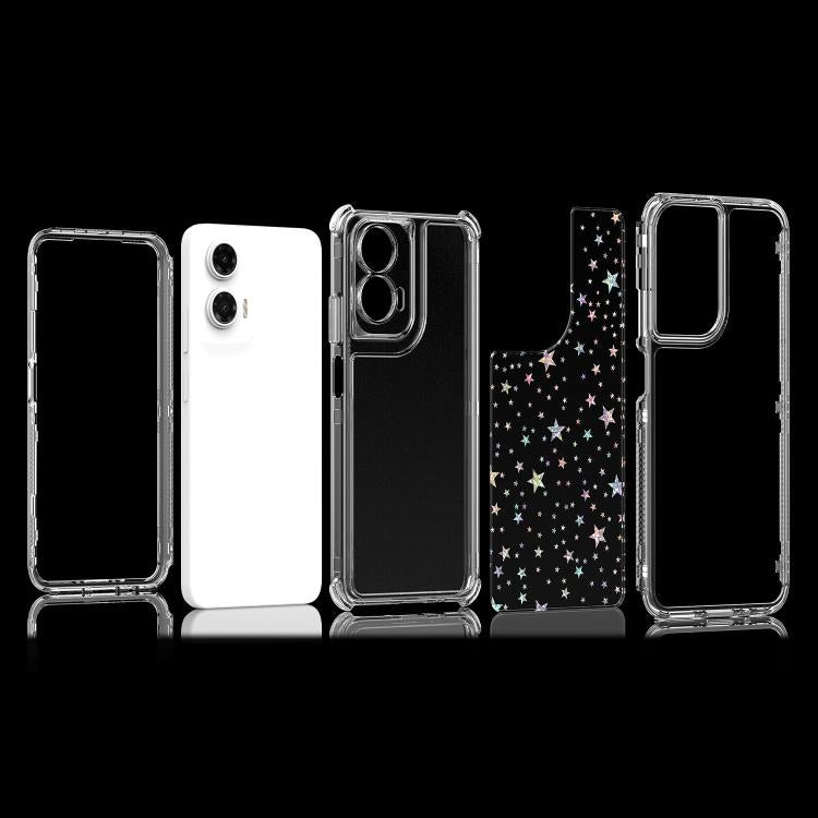 For Motorola Moto G35 5G Transparent Acrylic Laser Paper Phone Case