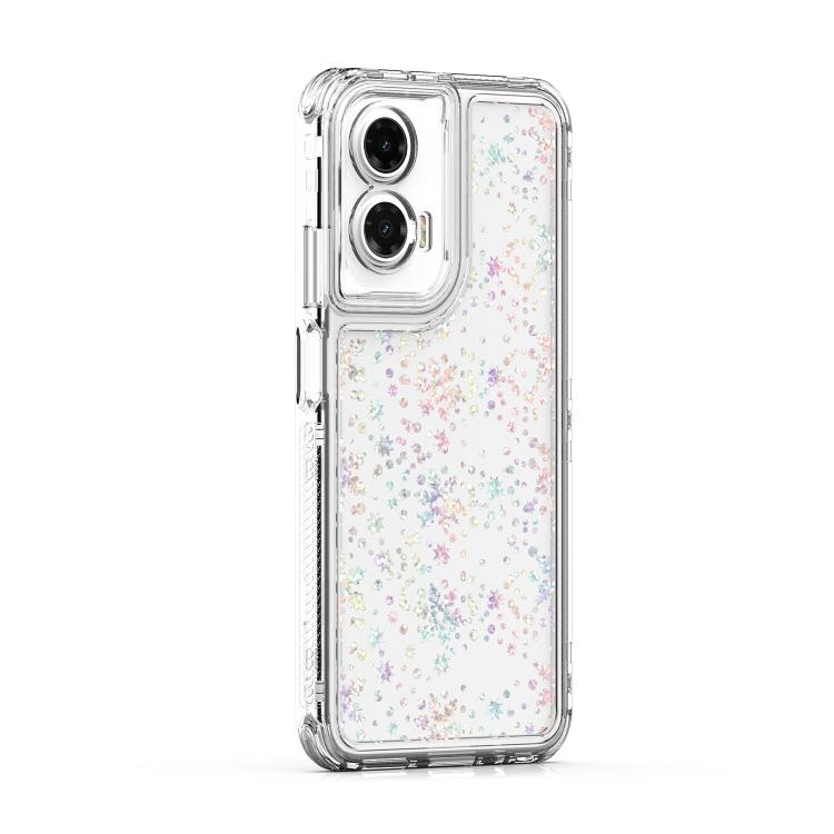 For Motorola Moto G35 5G Transparent Acrylic Laser Paper Phone Case
