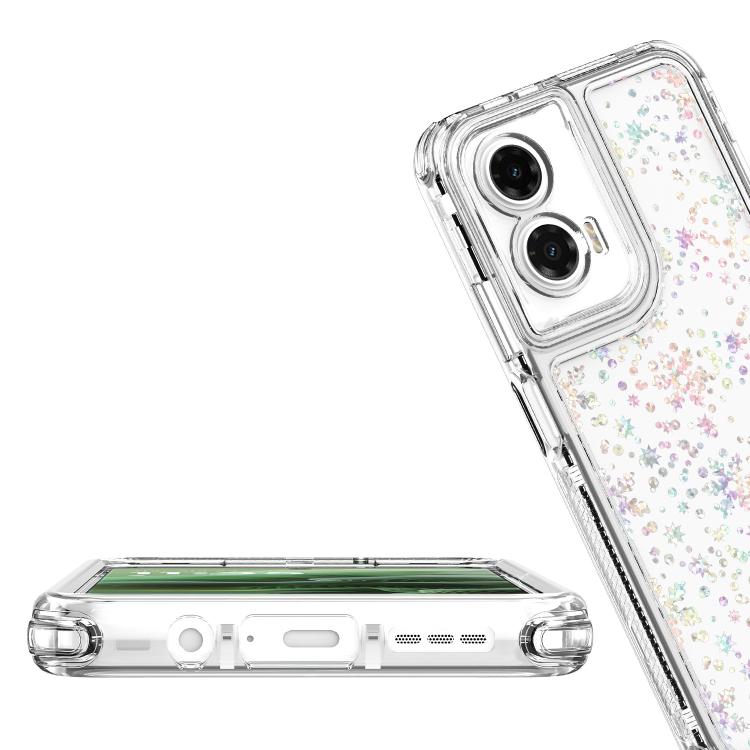 For Motorola Moto G35 5G Transparent Acrylic Laser Paper Phone Case