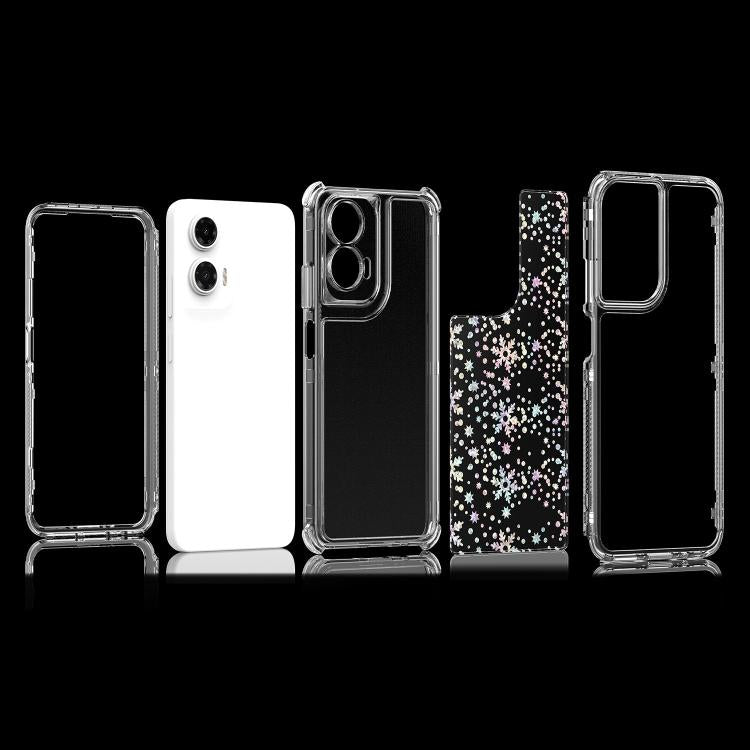 For Motorola Moto G35 5G Transparent Acrylic Laser Paper Phone Case