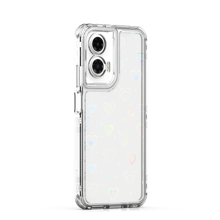 For Motorola Moto G35 5G Transparent Acrylic Laser Paper Phone Case