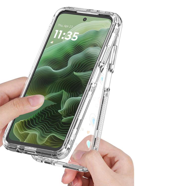For Motorola Moto G35 5G Transparent Acrylic Laser Paper Phone Case