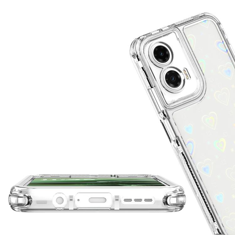 For Motorola Moto G35 5G Transparent Acrylic Laser Paper Phone Case
