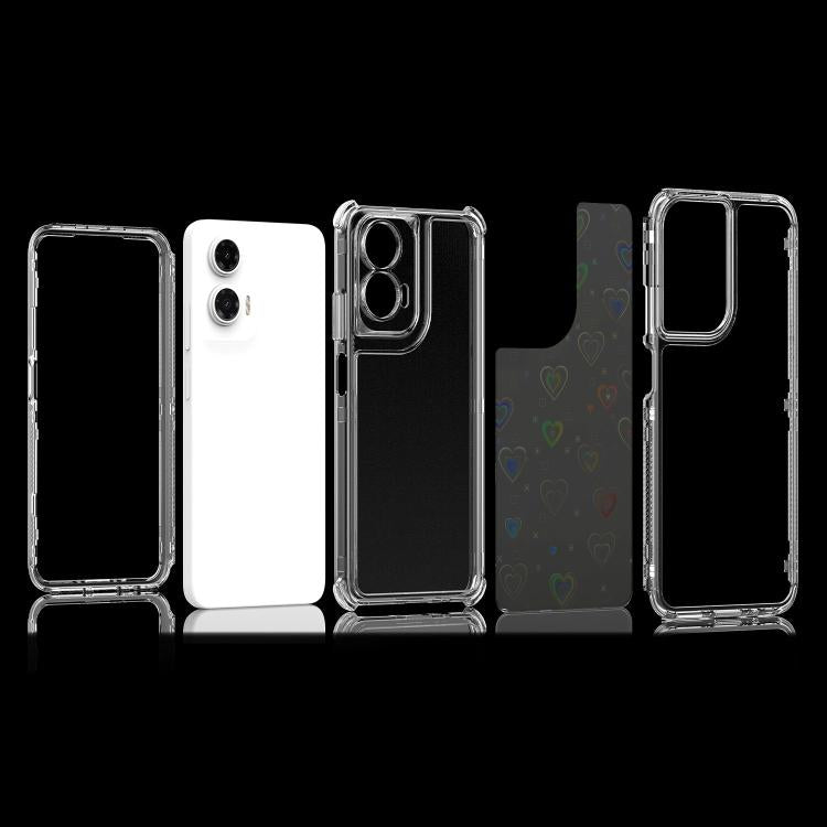 For Motorola Moto G35 5G Transparent Acrylic Laser Paper Phone Case