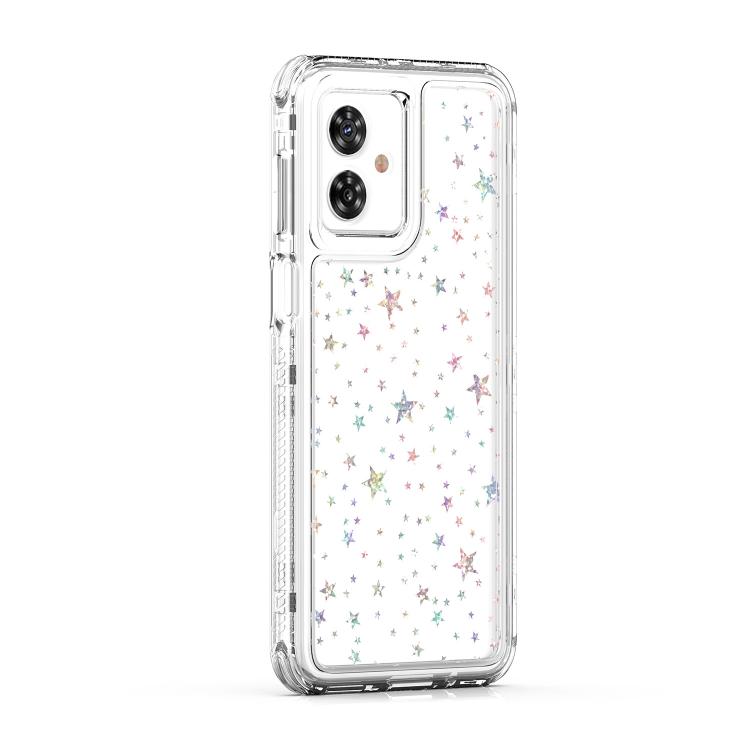 For Motorola Moto G55 / G54 5G Transparent Acrylic Laser Paper Phone Case